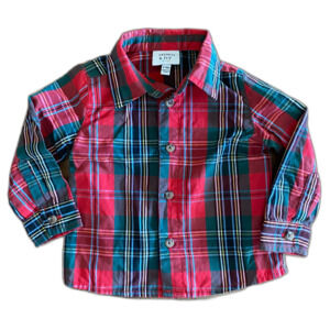 Crown & Ivy Christmas Plaid Button-Down Shirt Boys' 6-9 Months
